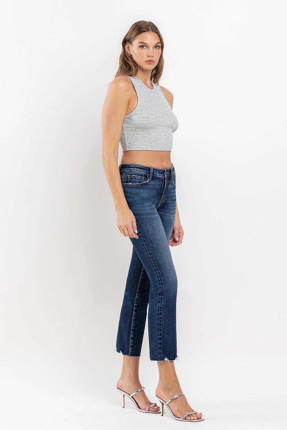 MID RISE CROPPED MINI BOOTCUT JEANS LV1223: PORTABLE / 26