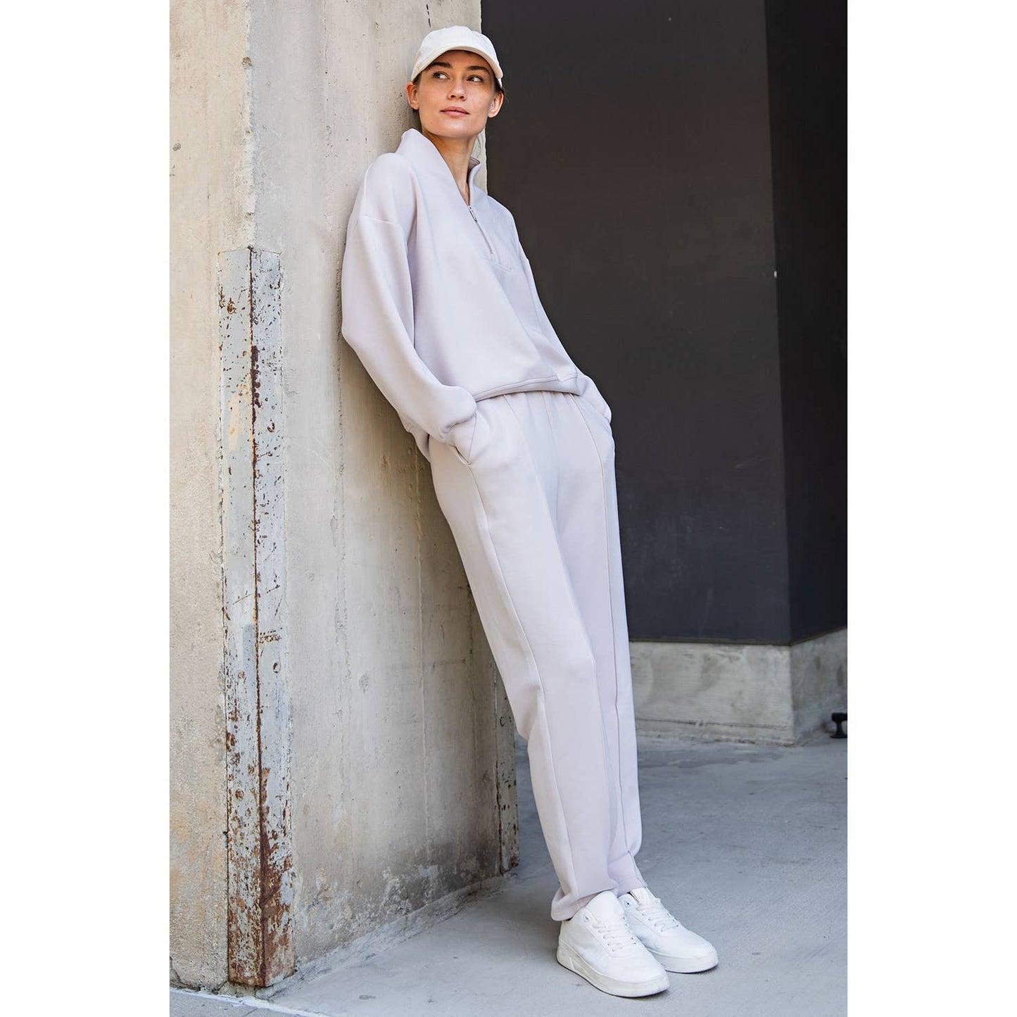 MODAL POLY SPAN SCUBA PINTUCK PANT: Mocha / S