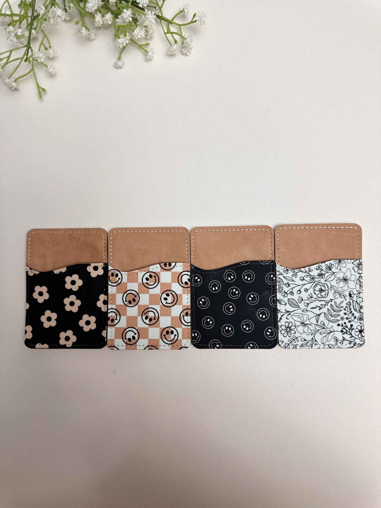 Phone Wallet, Card Holder, Stick on Phone Wallet,: #10 Neutral Bows
