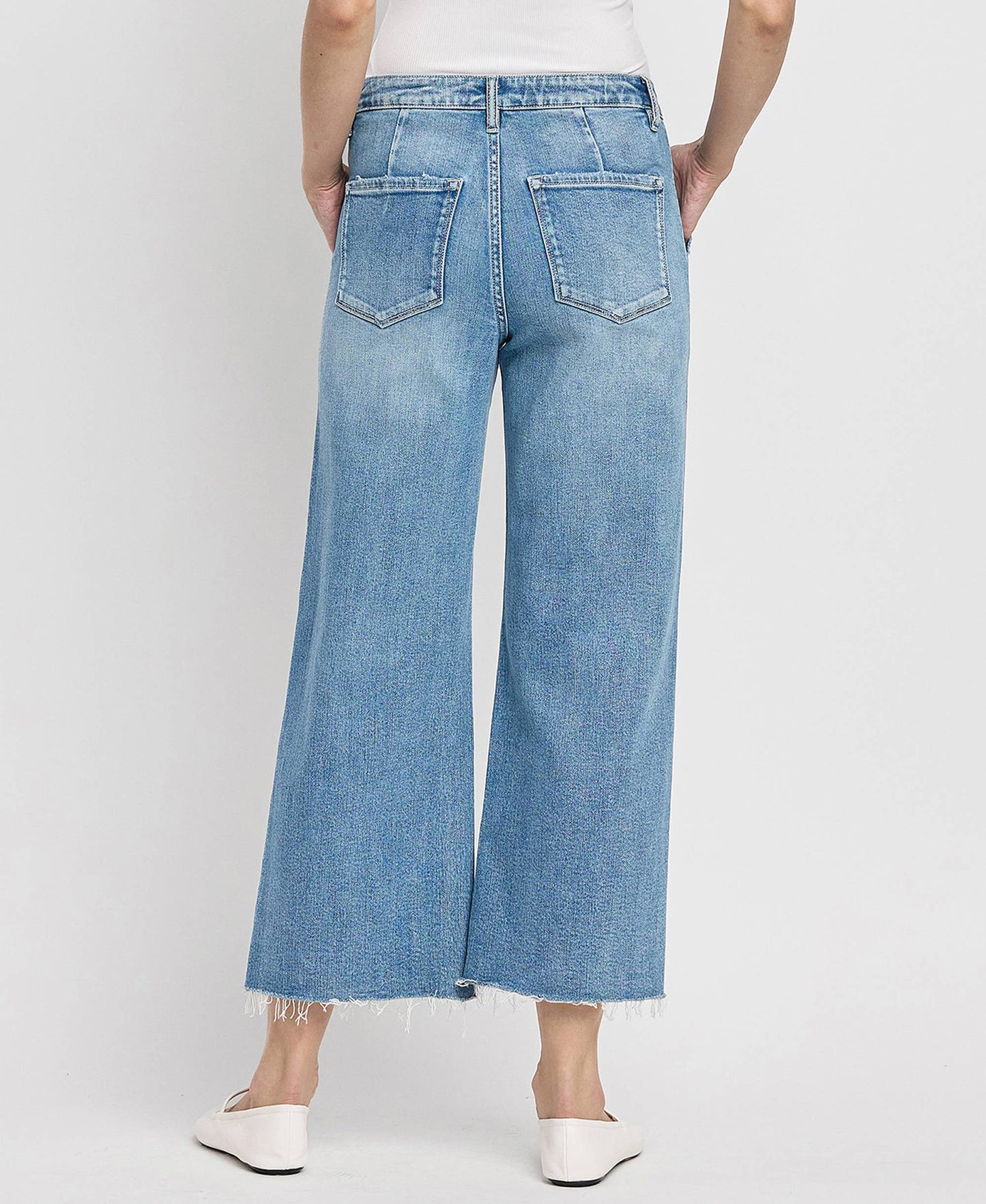 HIGH RISE CROP CARPENTER WIDE JEANS LV1439: SOLICITOUS / 28
