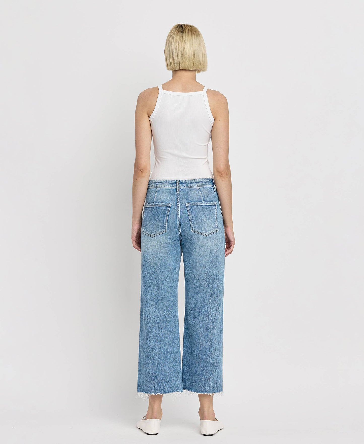HIGH RISE CROP CARPENTER WIDE JEANS LV1439: SOLICITOUS / 30
