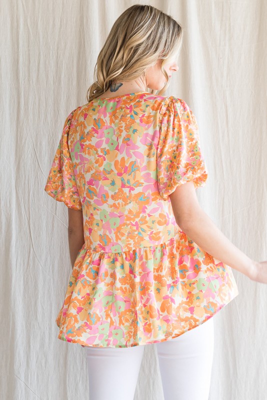 Peachy Floral Blouse