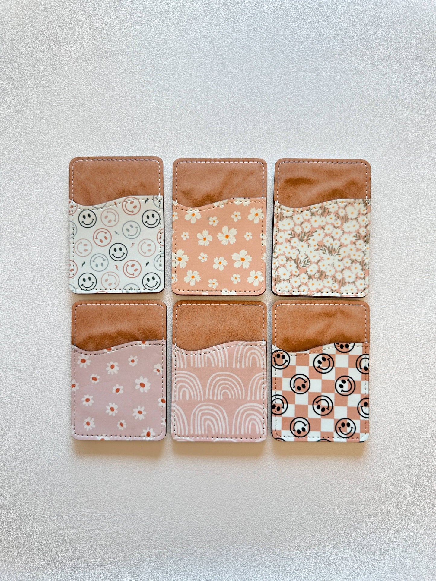 Phone Wallet, Card Holder, Stick on Phone Wallet,: #2 Colorful Flowers