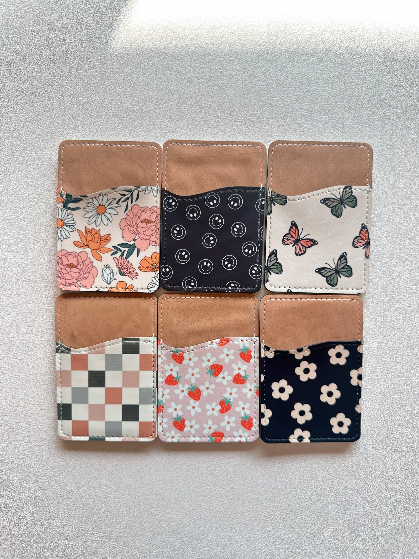Phone Wallet, Card Holder, Stick on Phone Wallet,: #10 Neutral Bows
