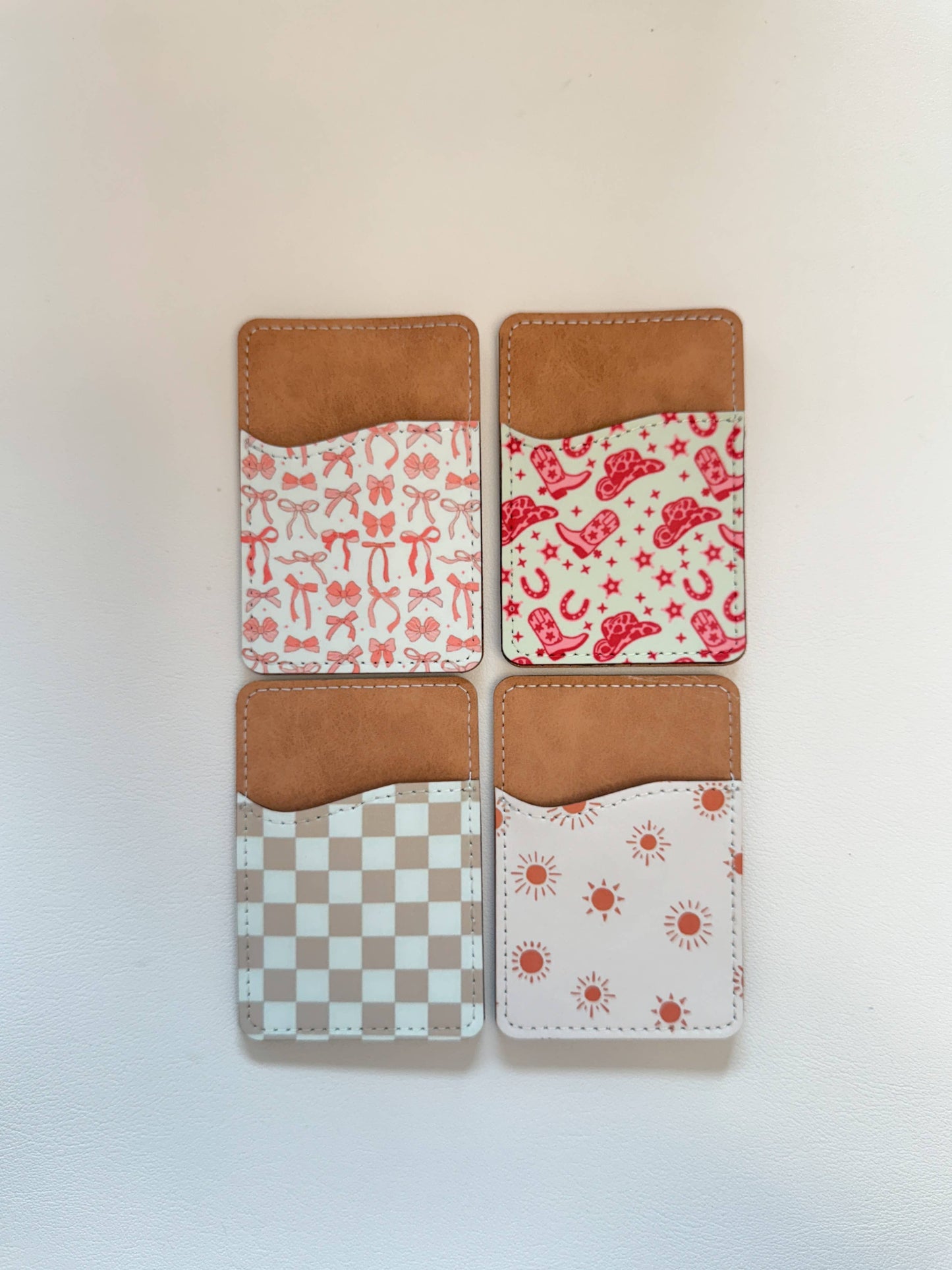 Phone Wallet, Card Holder, Stick on Phone Wallet,: #2 Colorful Flowers