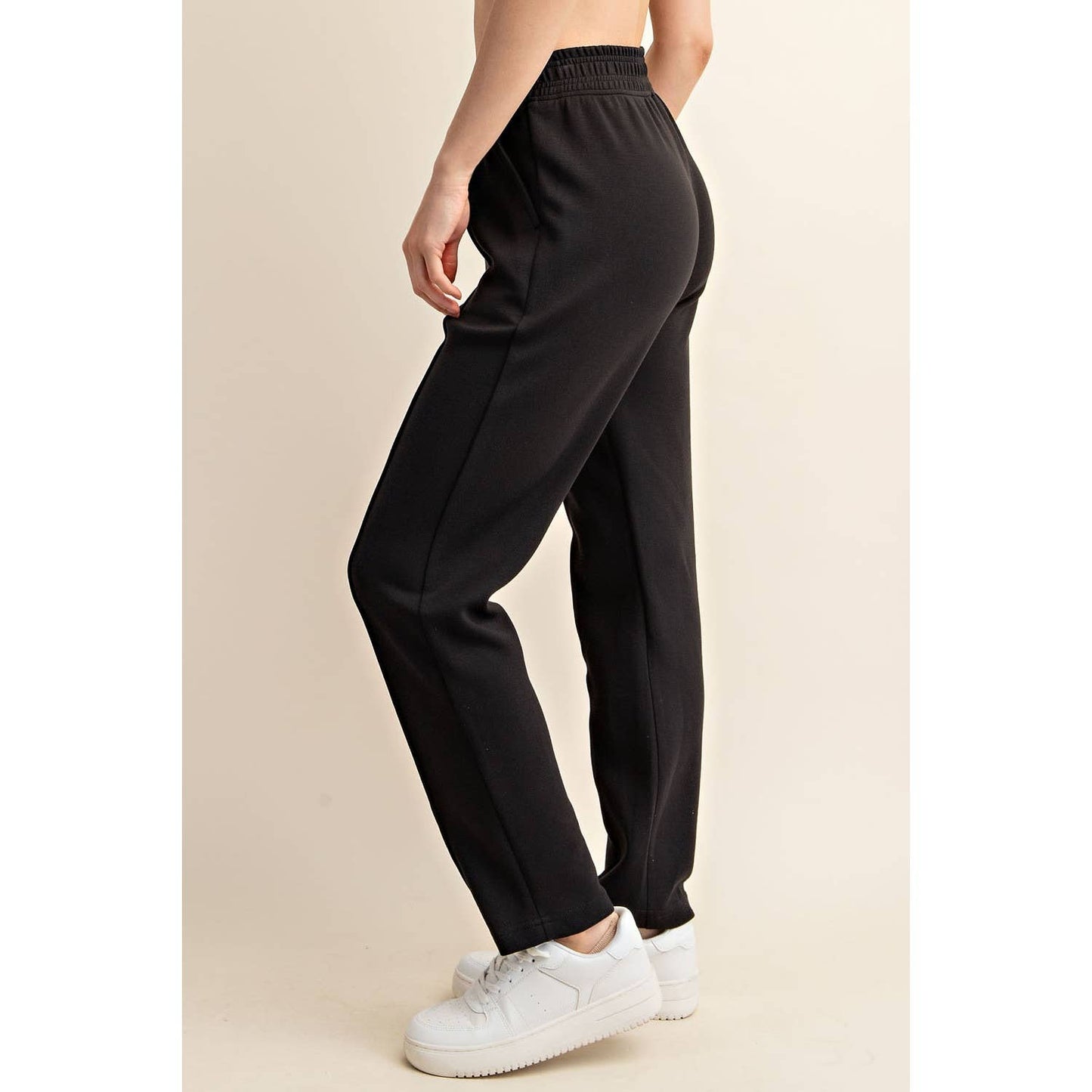 MODAL POLY SPAN SCUBA PINTUCK PANT: Mocha / S