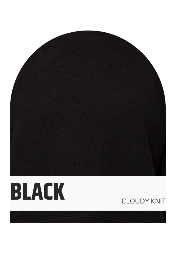 CLOUDY KNIT WIDE-LEGGED PANTS: Black / L