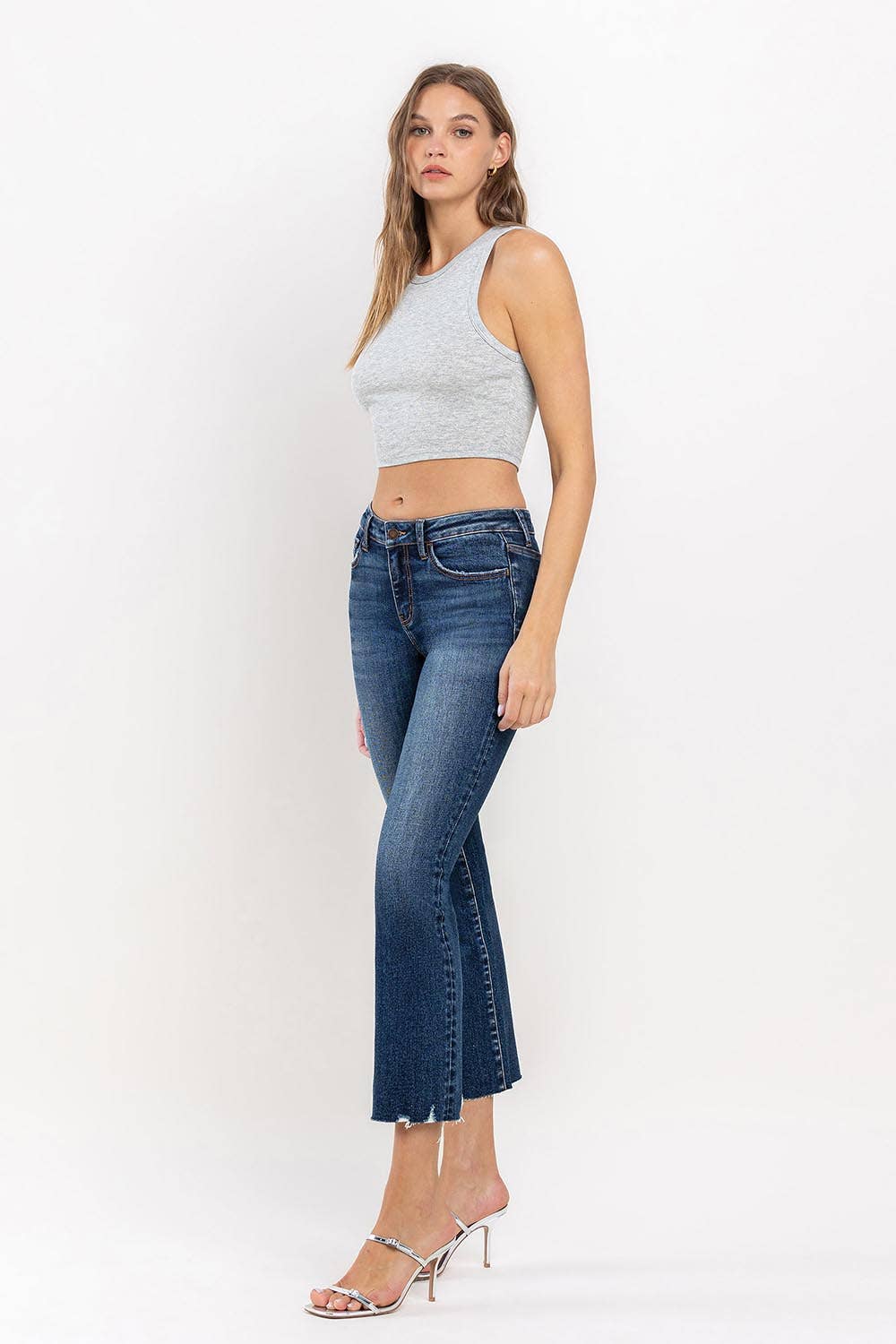 MID RISE CROPPED MINI BOOTCUT JEANS LV1223: PORTABLE / 26