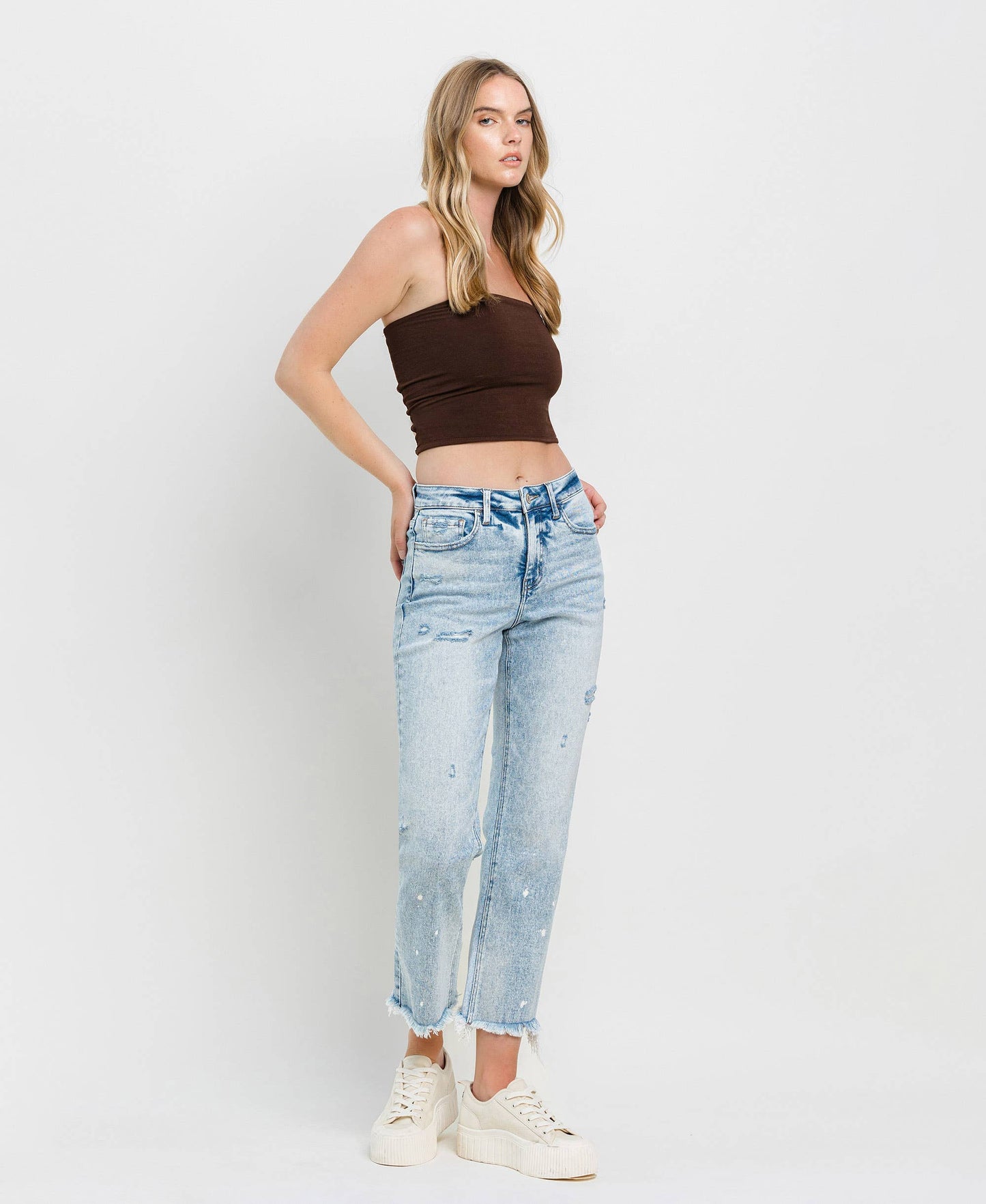 TUMMY CONTROL HIGH RISE STRAIGHT JEANS LV1295: DISCOVER ME / 32