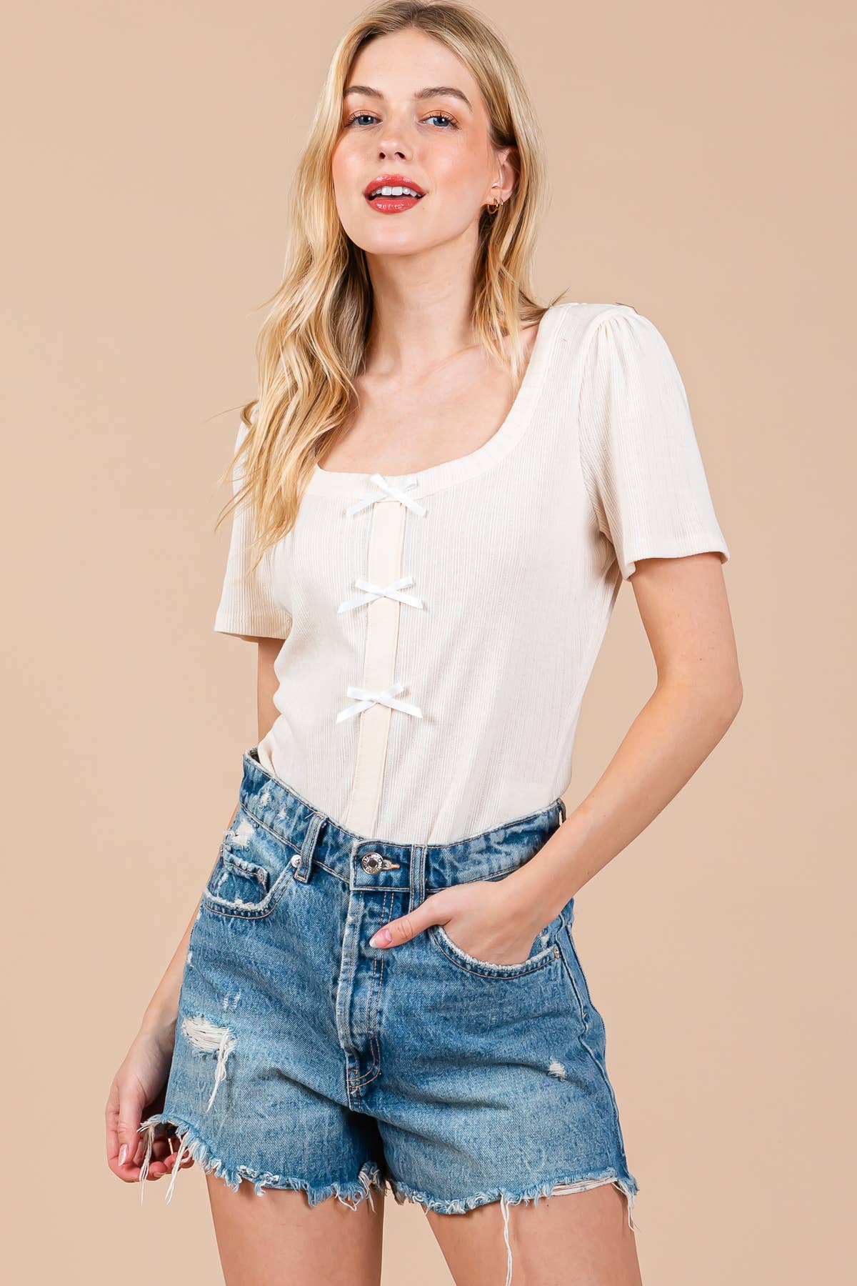 Bow Tie Detailed Bodysuit Top