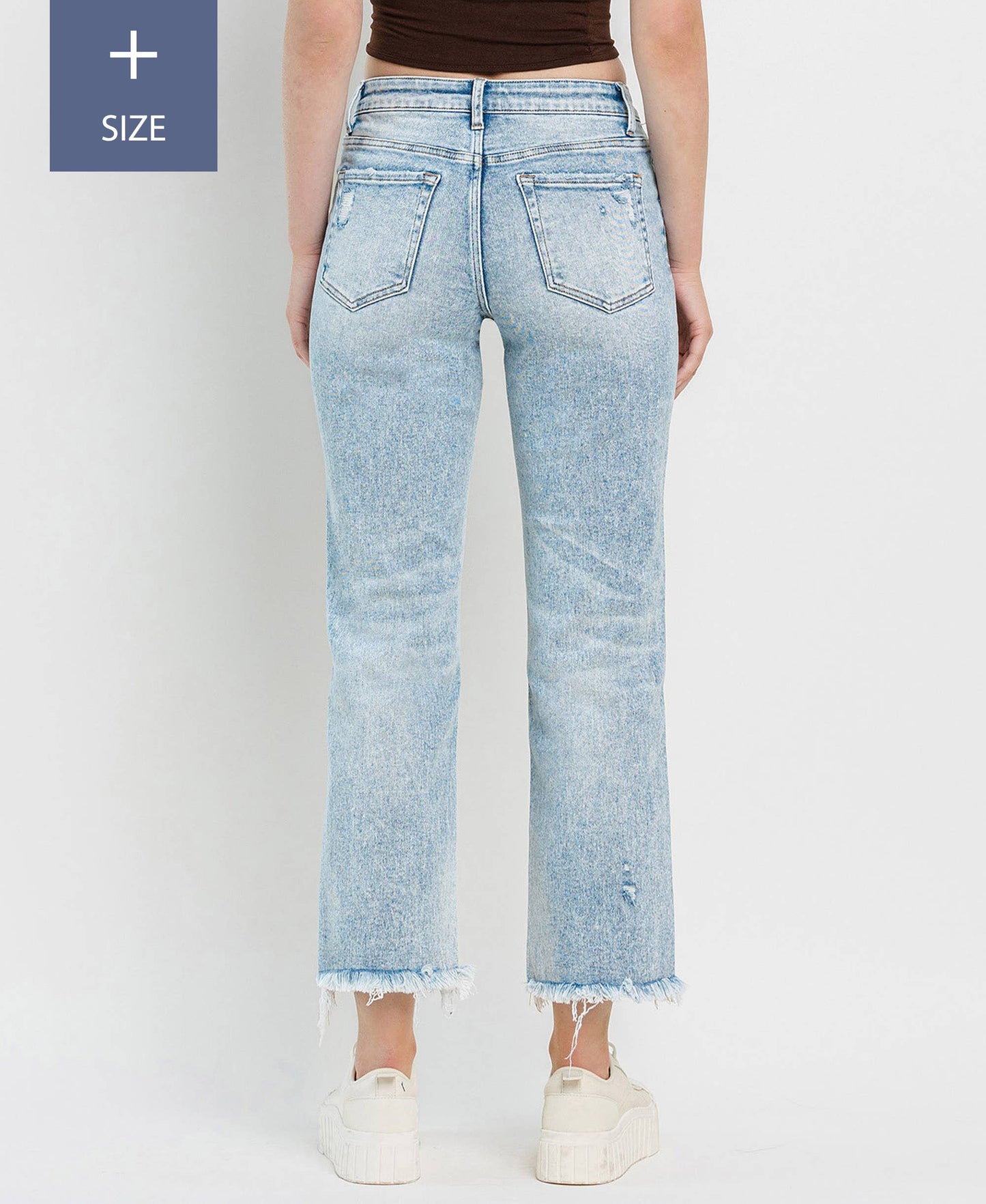 PLUS SIZE TUMMY CONTROL HIGH RISE STRAIGHT JEANS LV1295-P: DISCOVER ME / 16