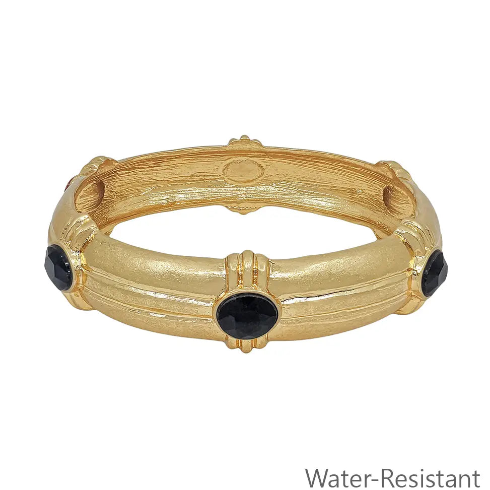 Black Crystal Gold Bangle