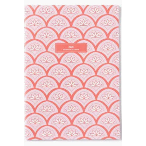 Medium Monthly Planner Pink Lotus