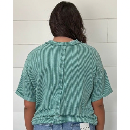 Ribbed Ease- Light Jade