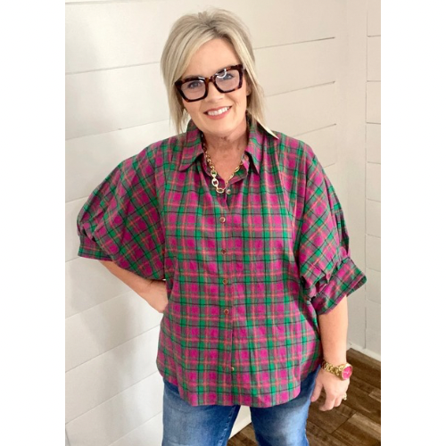 Oversized Plaid Button Down