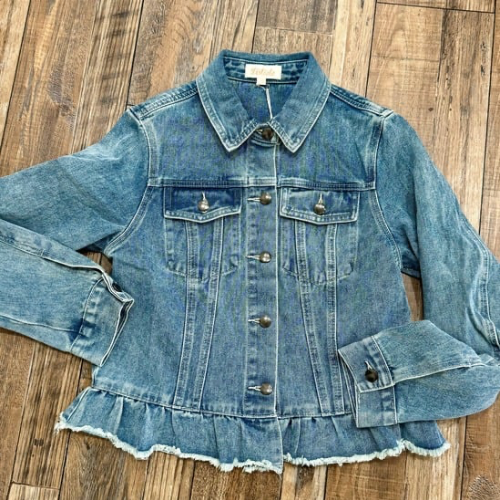 Ruffle Me Up Denim Jacket