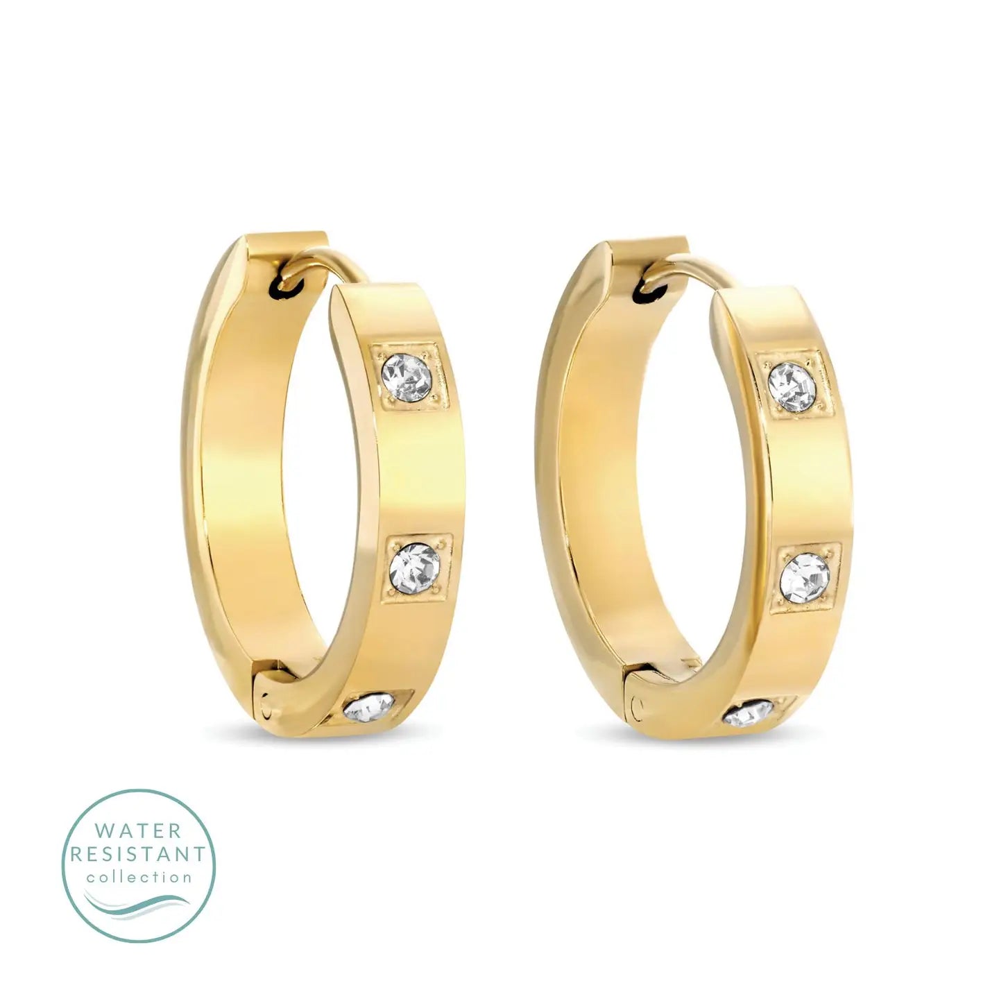 Contemporary CZ Huggies- Gold