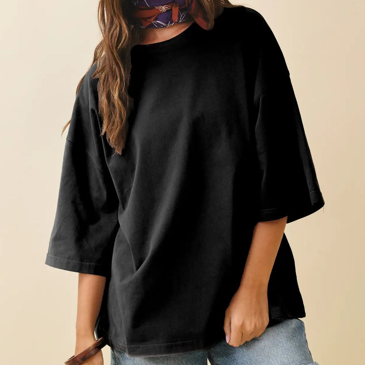 Easy Days Oversized Tee| Black