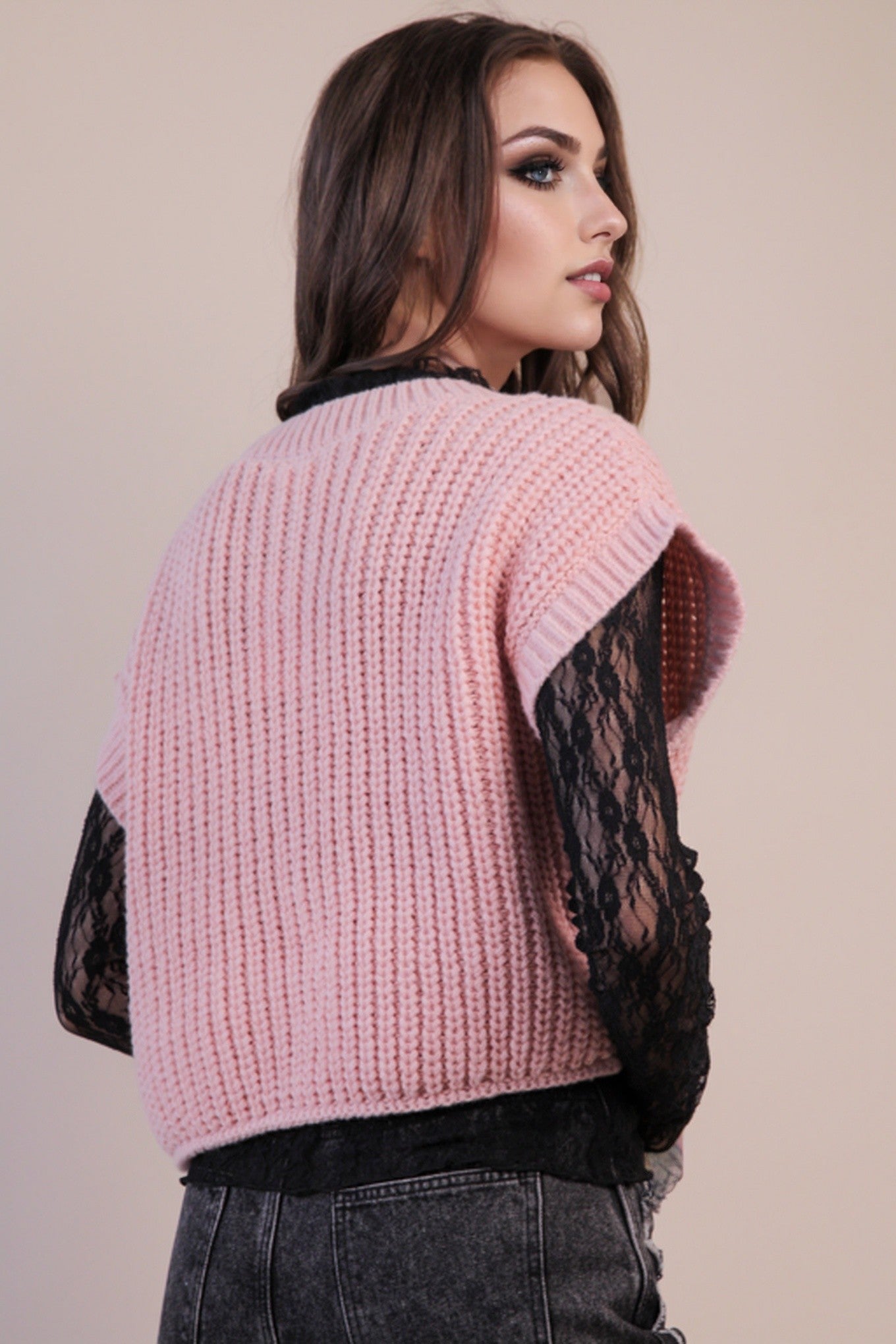 Easy Pocket Sweater- Blush