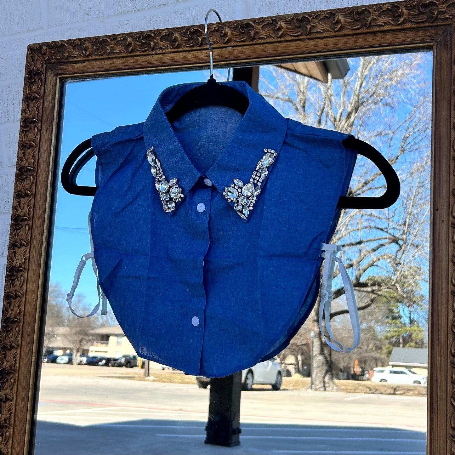 The Sparkly Statement Collar- Denim