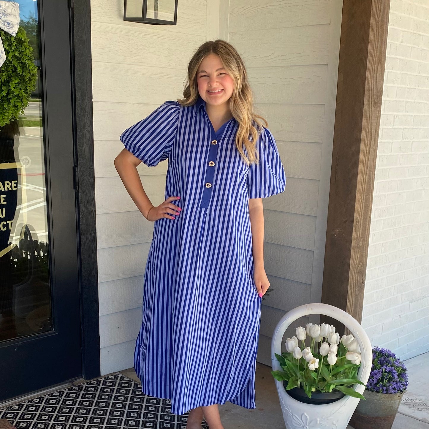 Simply Lovely Midi- Navy