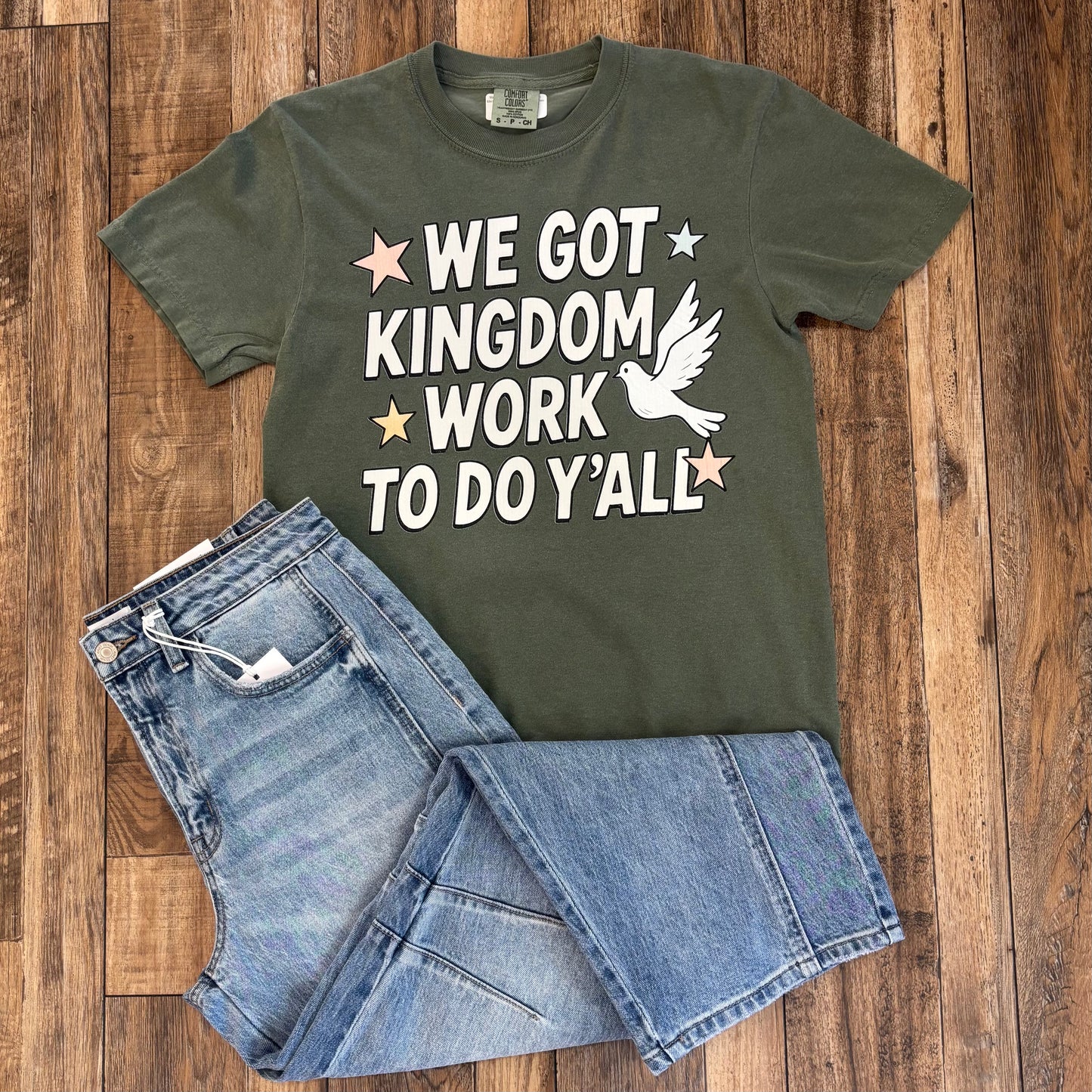 We got Kingdom Work Tee- Green