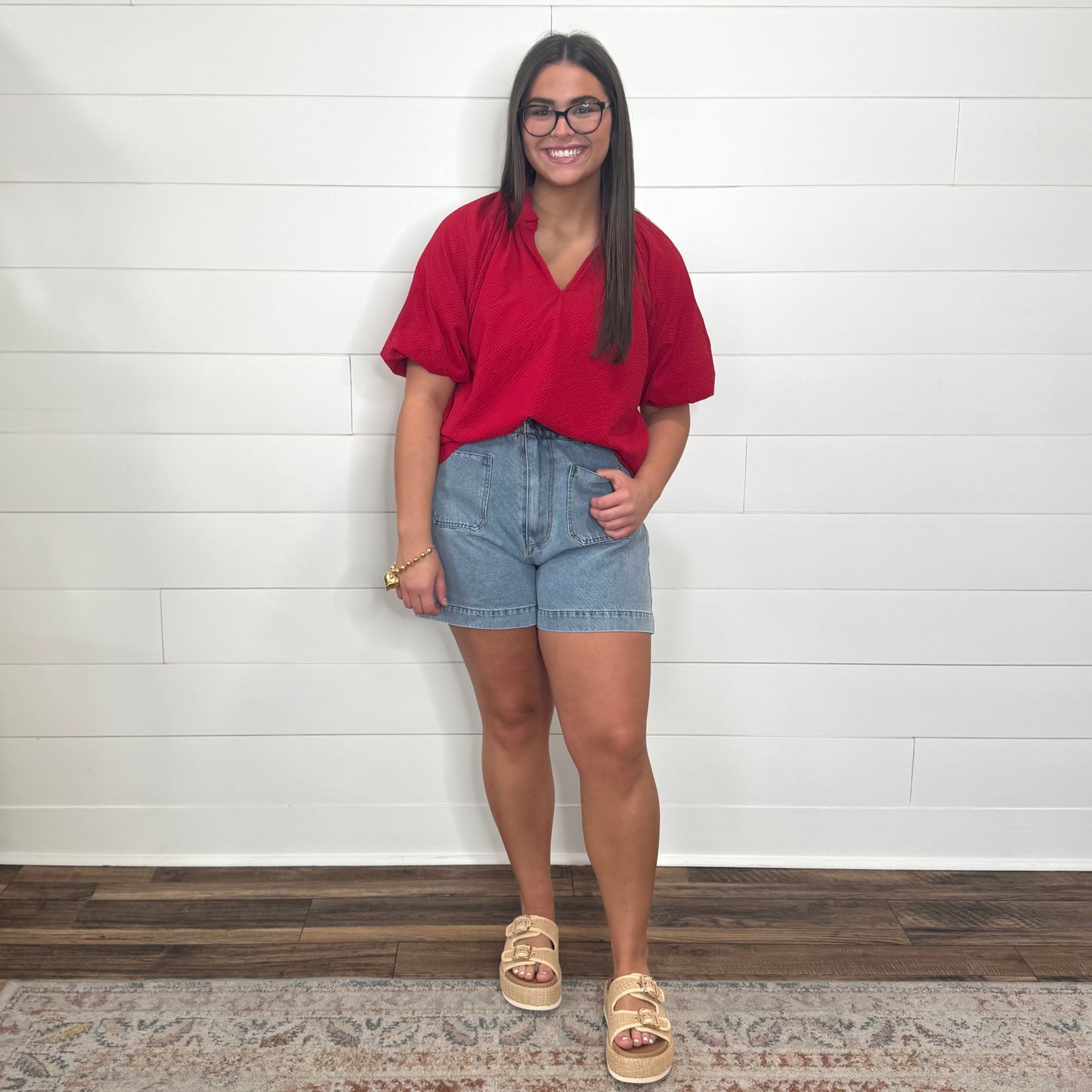 High-Rise Vintage Denim Shorts