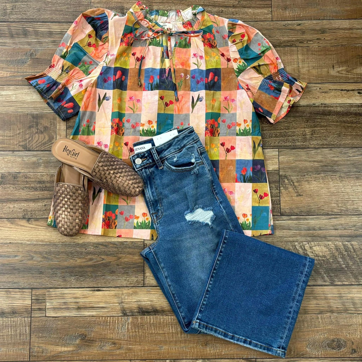 Multicolored Floral Print Blouse