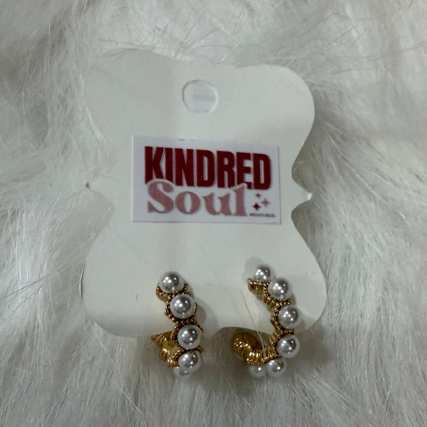 Pearl Hoop Earrings with Gold Trim