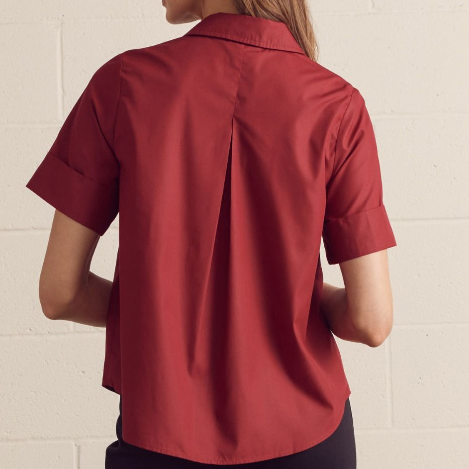 Pretty & Polished Blouse- Crimson