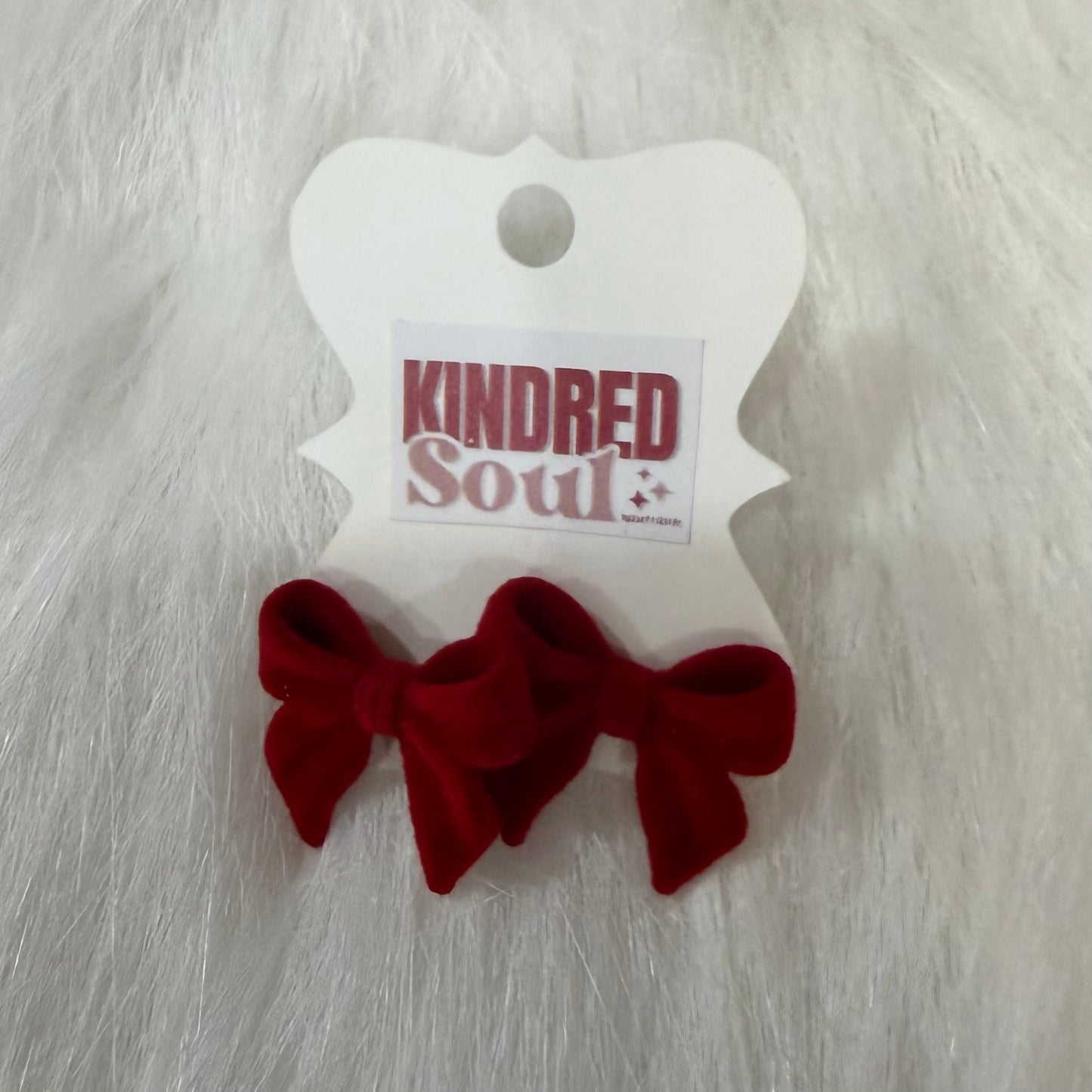 Red Felt Bow Earrings