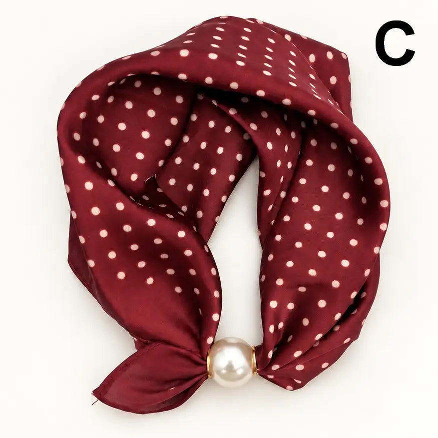Satin & Pearls Scarf Necklace