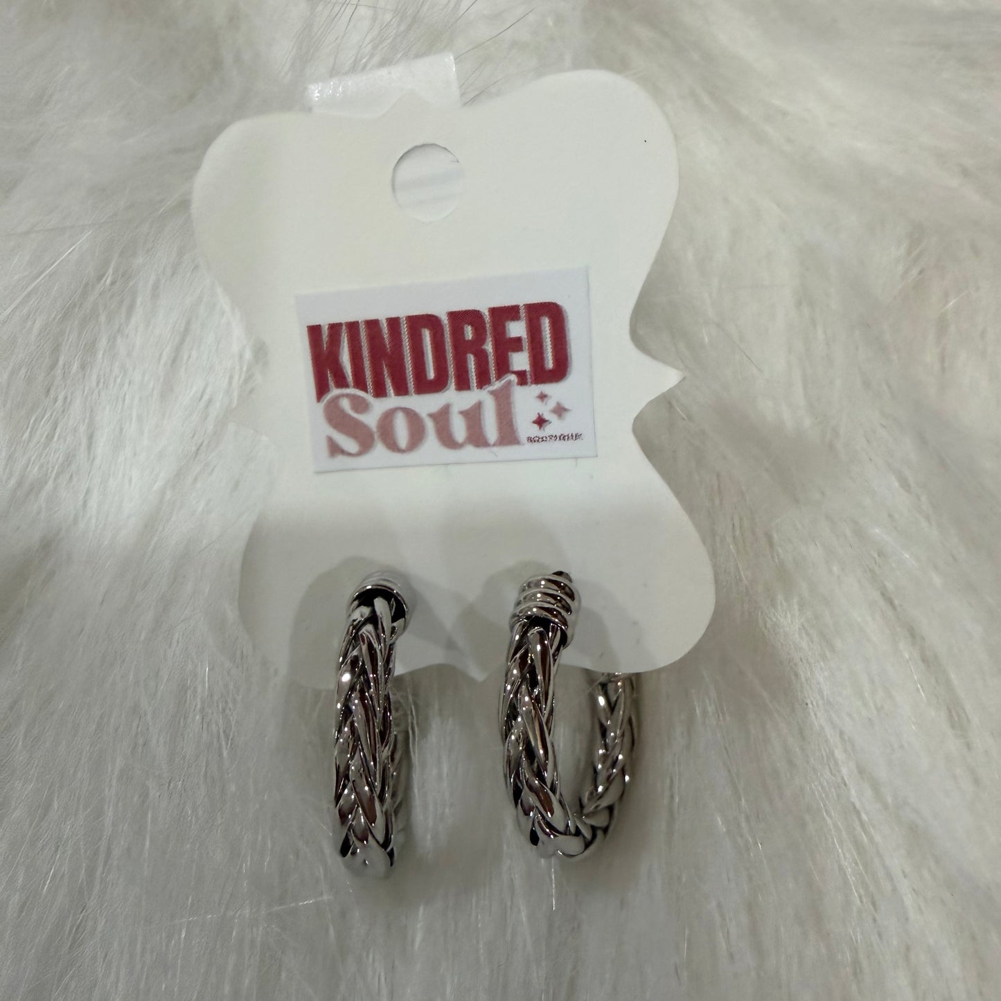 Silver Braided Hoop Earrings