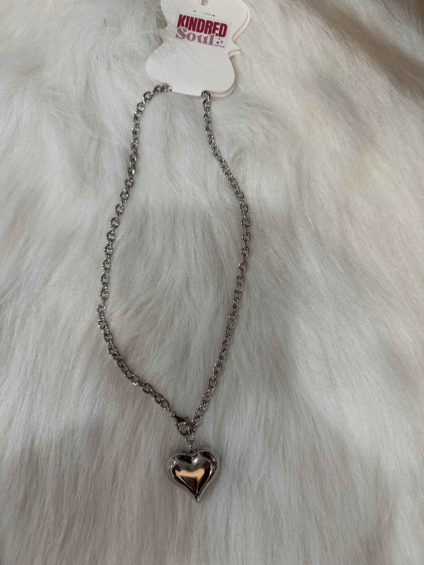 Silver Bubble Heart Necklace
