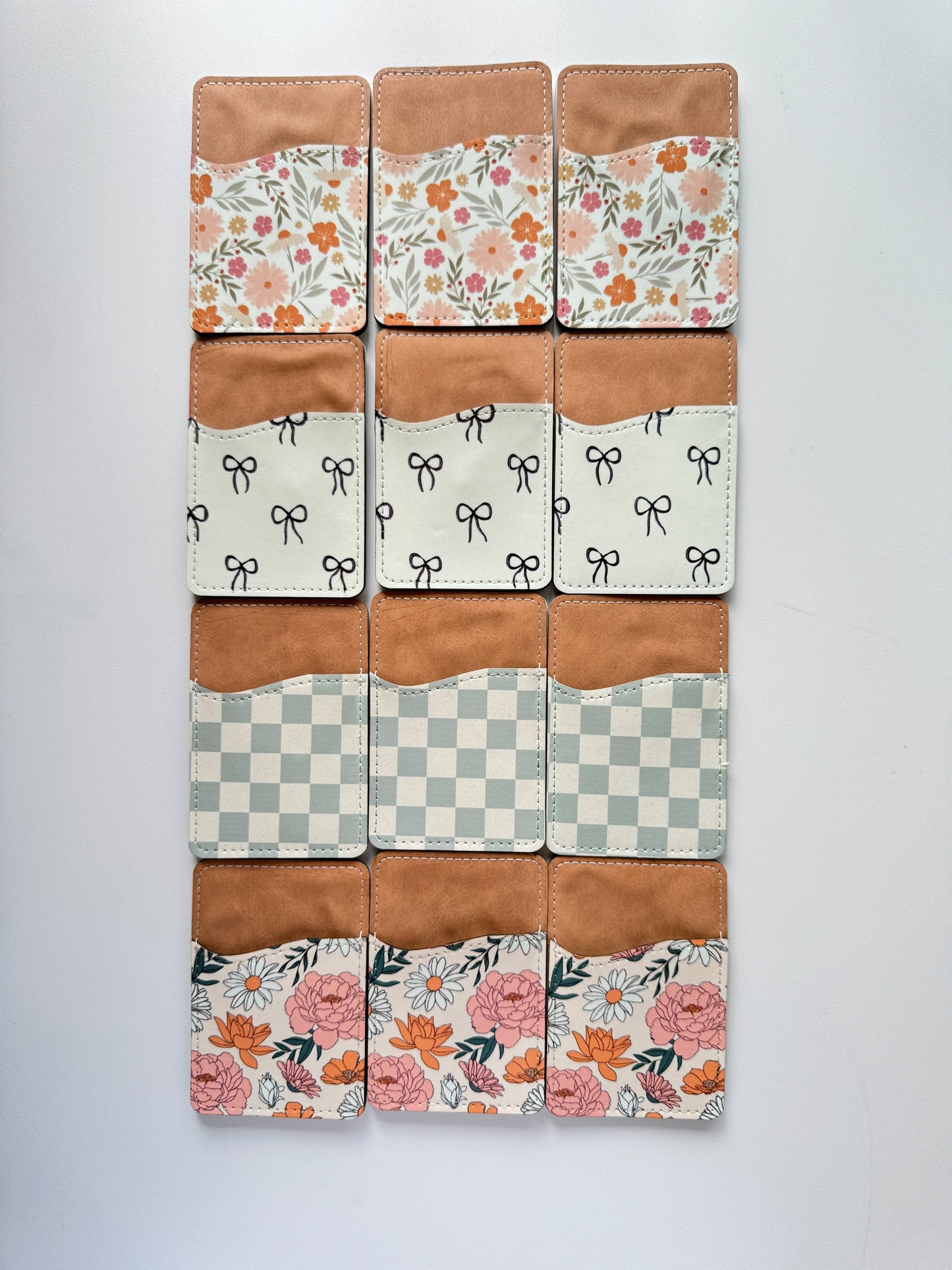 Phone Wallet, Card Holder, Stick on Phone Wallet,: #10 Neutral Bows