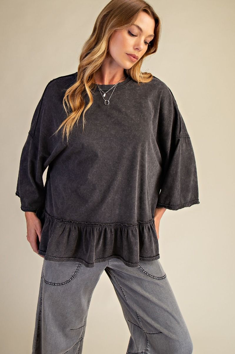Midnight Ruffle Top