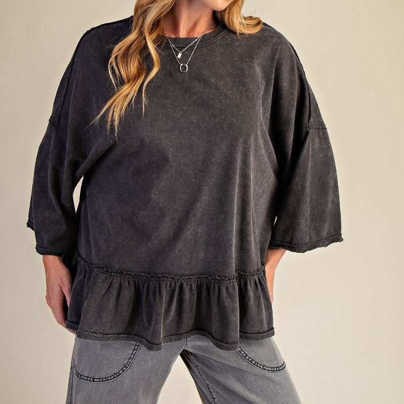 Midnight Ruffle Top