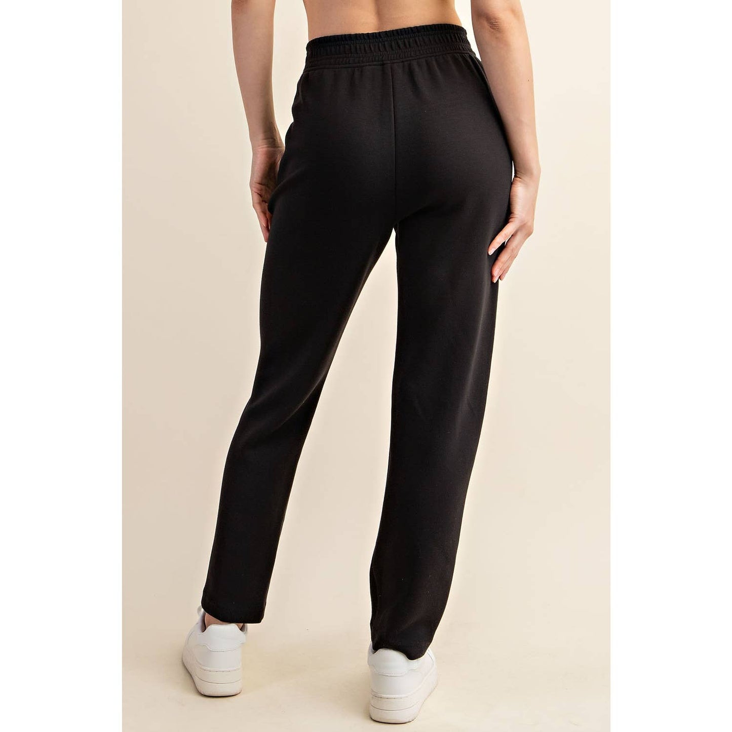 MODAL POLY SPAN SCUBA PINTUCK PANT: Mocha / S