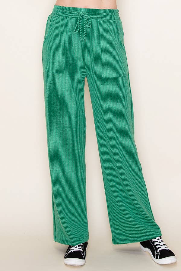 RIBBED PANTS WITH POCKETS: Charcoal / Medium