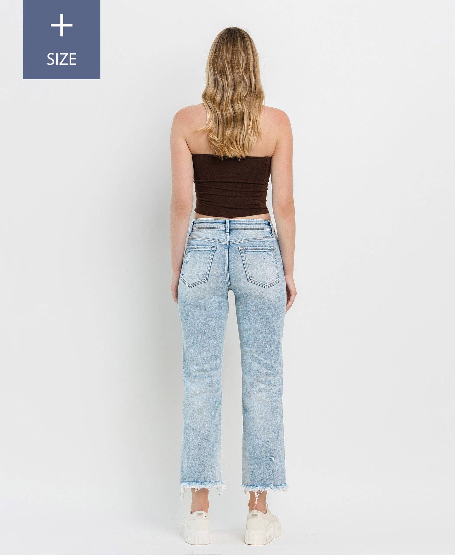 PLUS SIZE TUMMY CONTROL HIGH RISE STRAIGHT JEANS LV1295-P: DISCOVER ME / 16