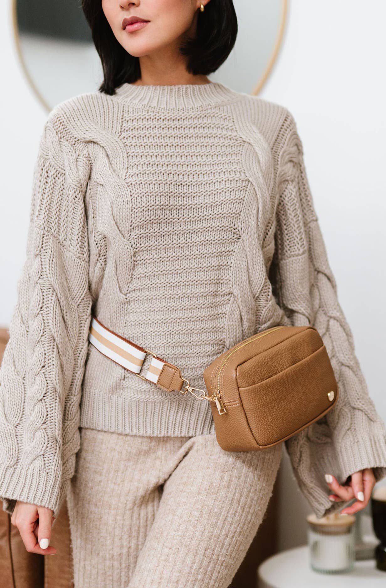 Willow Crossbody Belt Fanny Waist Sling Purse Bag: Light Camel