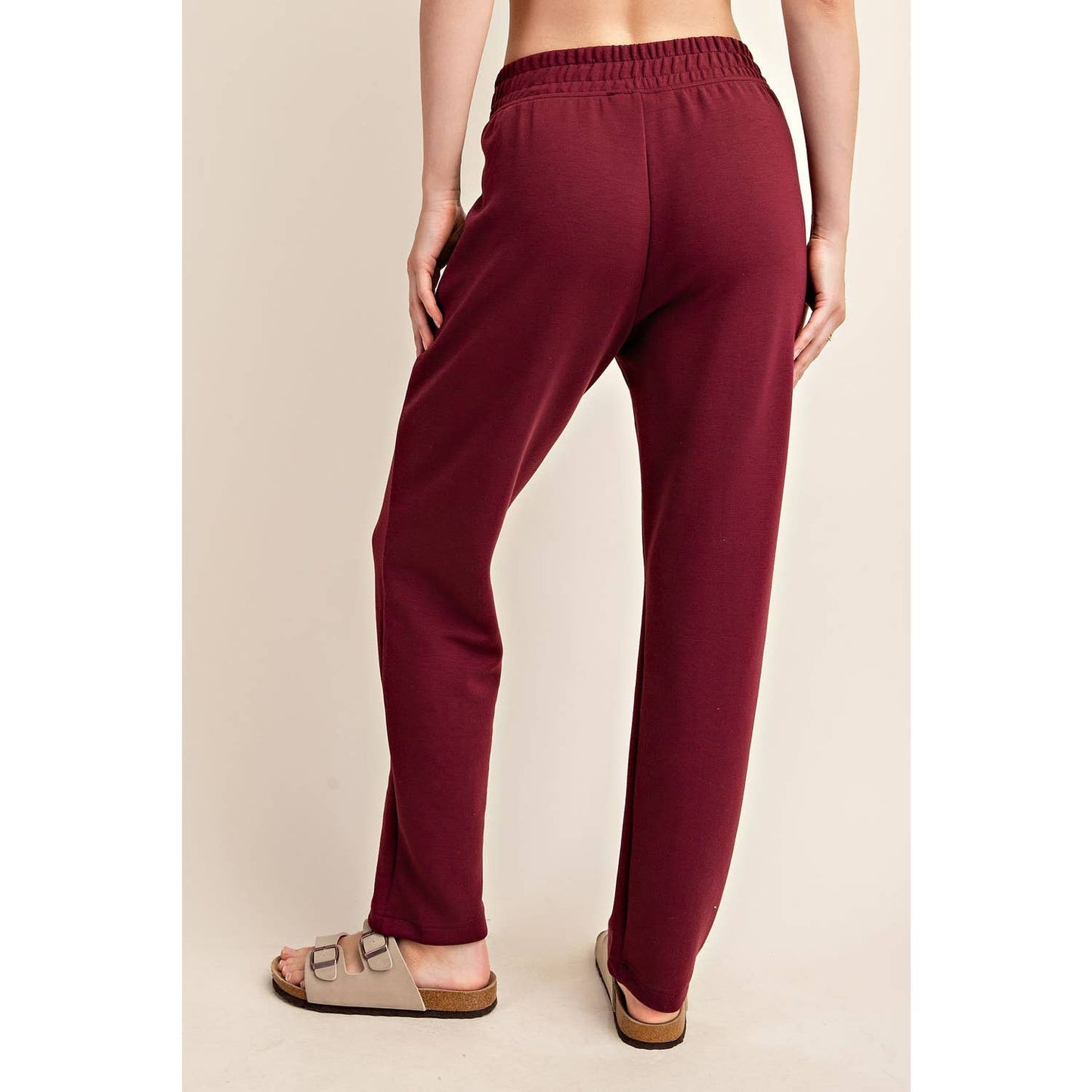 MODAL POLY SPAN SCUBA PINTUCK PANT: Mocha / S