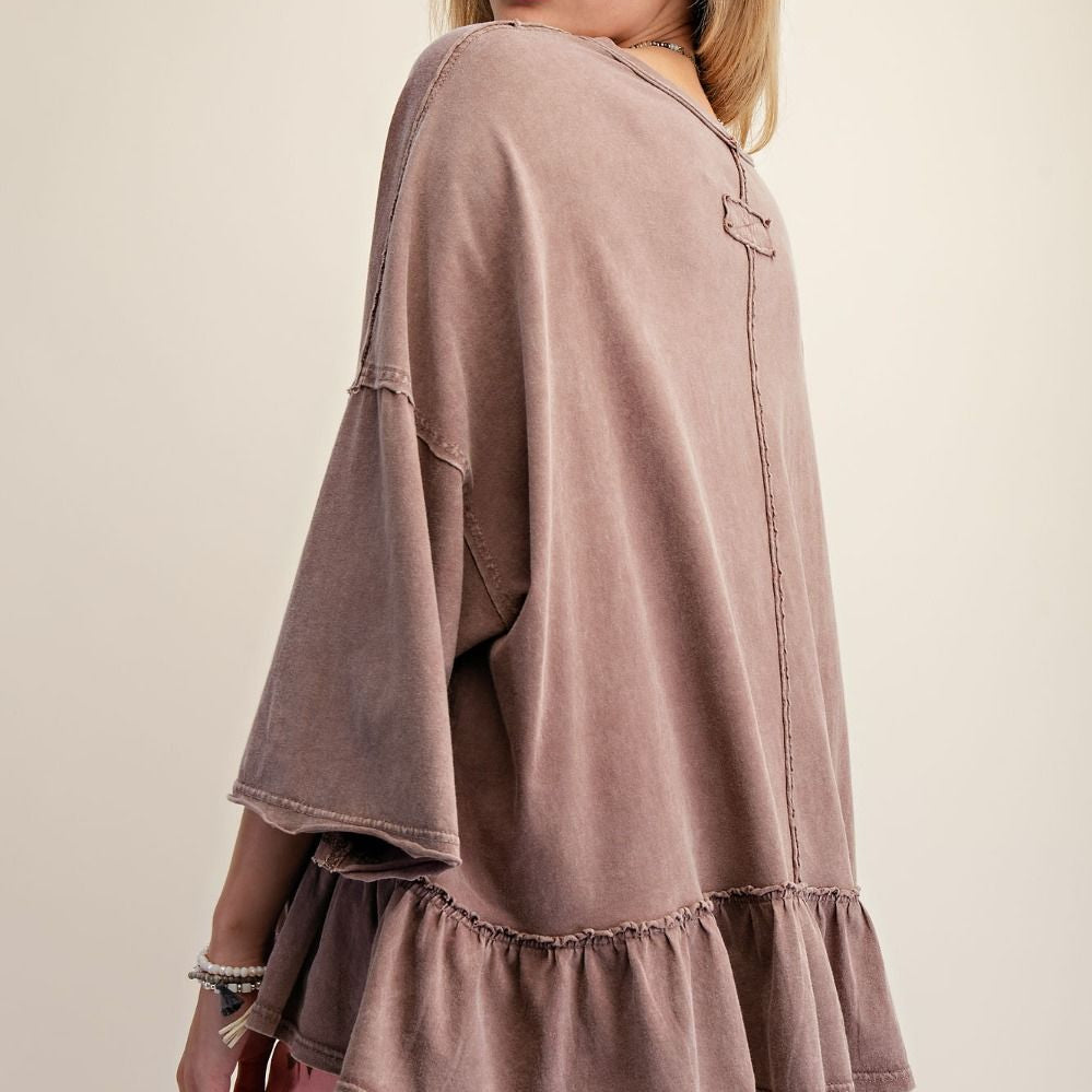 Mocha Moments Ruffle Top