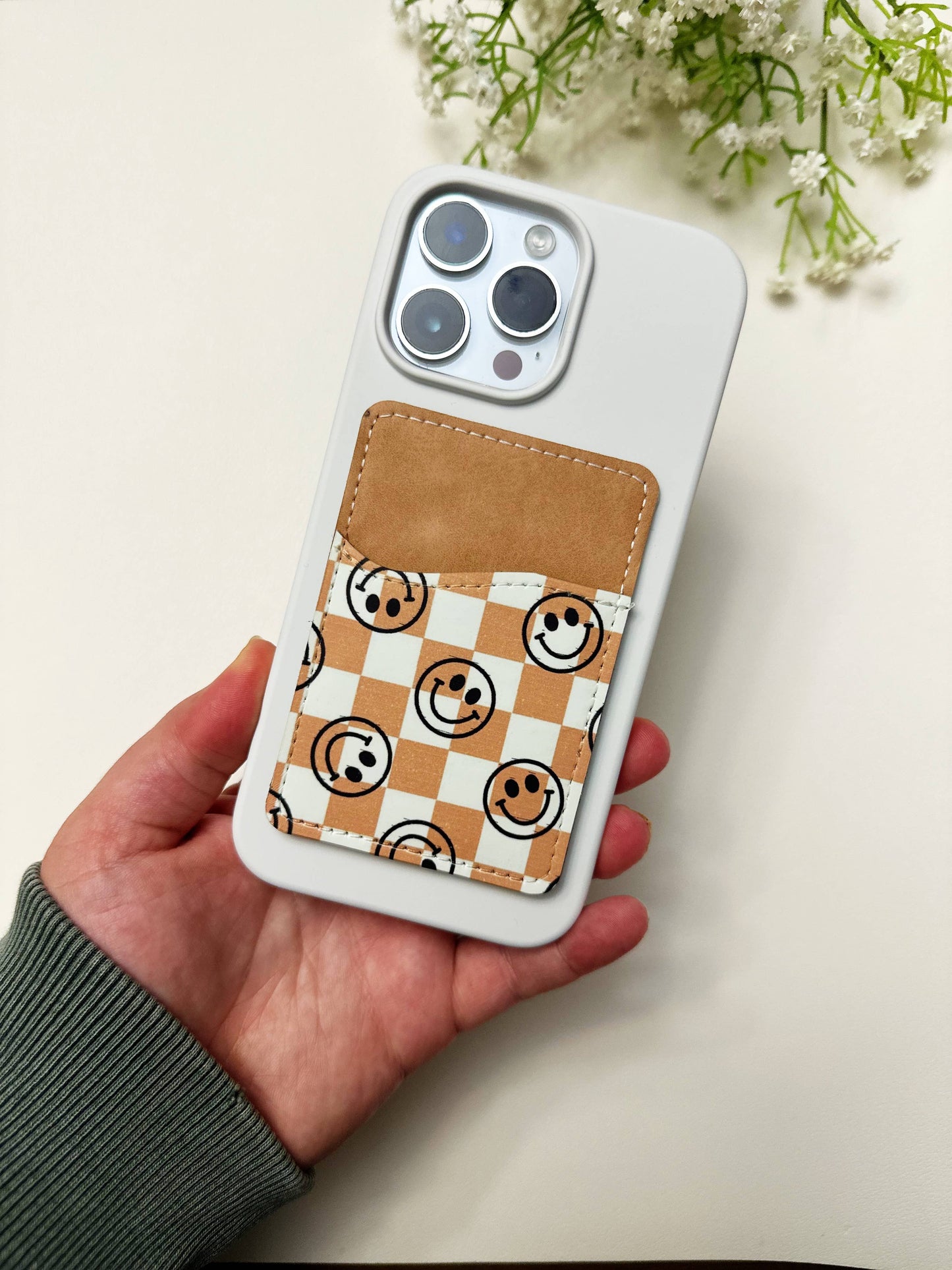 Phone Wallet, Card Holder, Stick on Phone Wallet,: #10 Neutral Bows