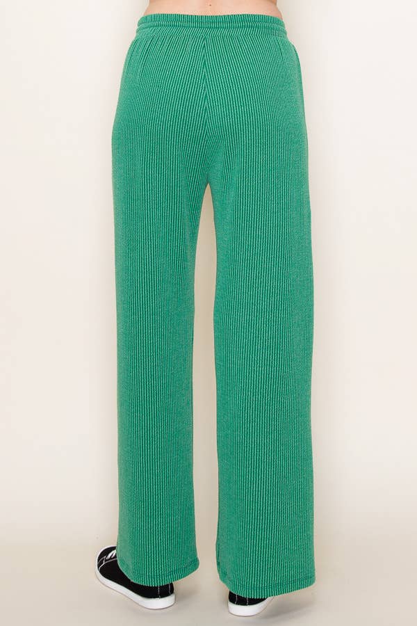 RIBBED PANTS WITH POCKETS: Charcoal / Large