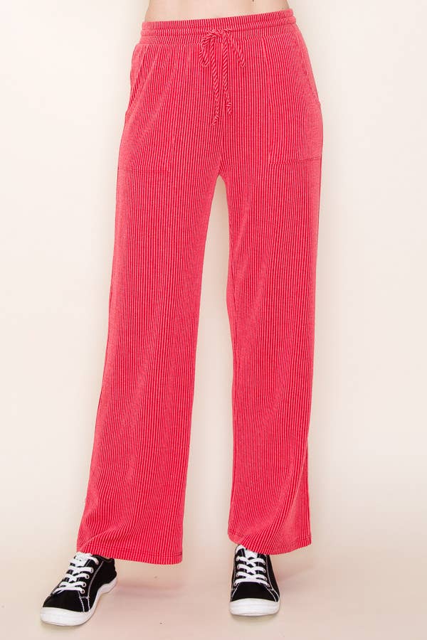 RIBBED PANTS WITH POCKETS: Charcoal / Medium