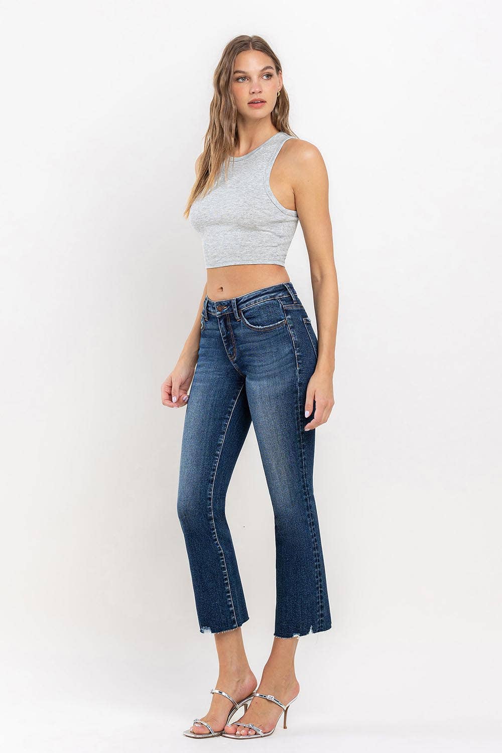 MID RISE CROPPED MINI BOOTCUT JEANS LV1223: PORTABLE / 26