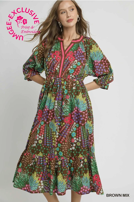 Garden Bloom Midi Dress