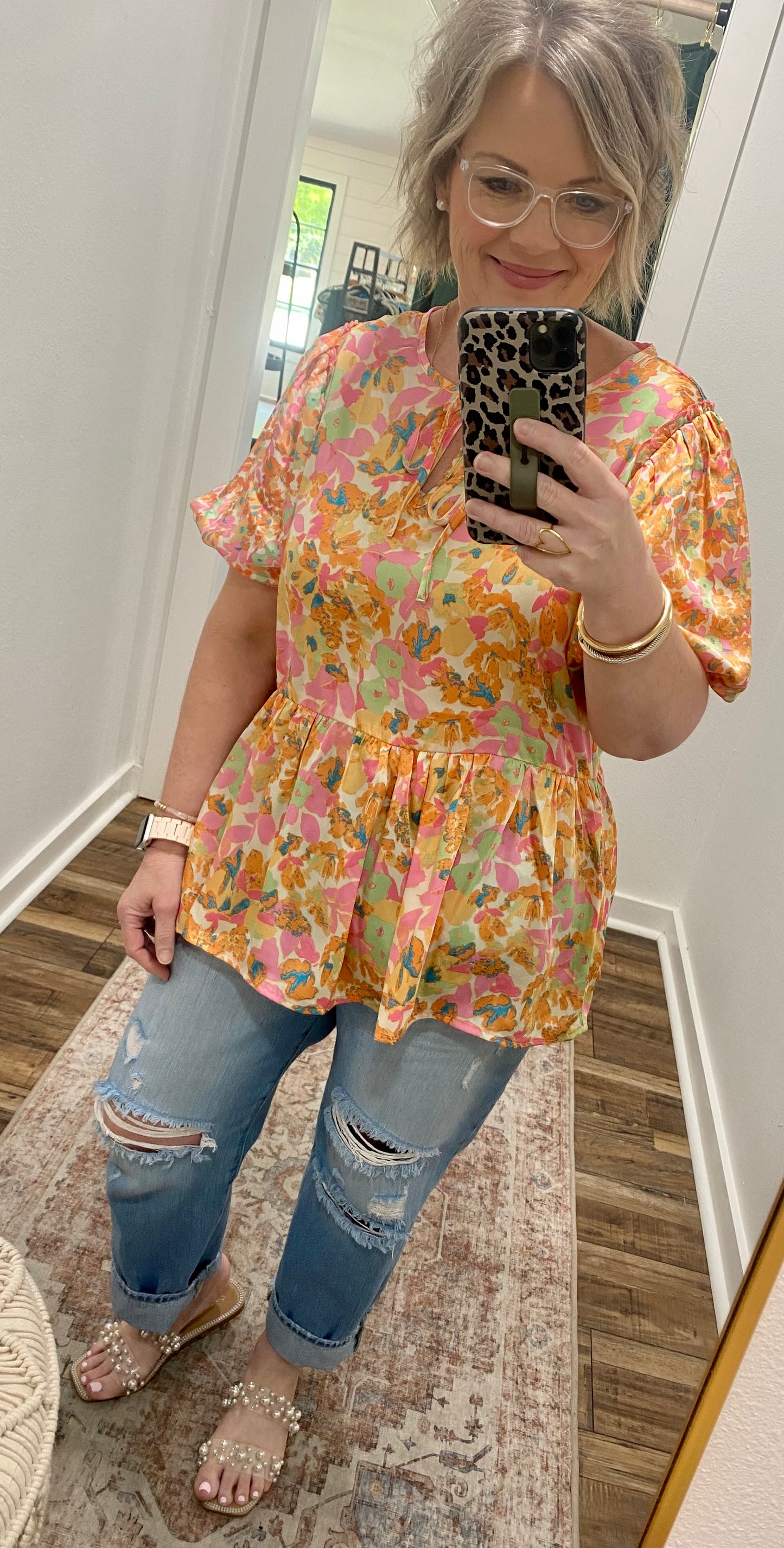 Peachy Floral Blouse