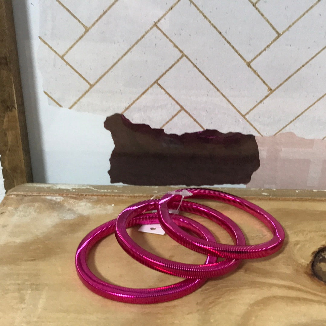 Pink Metallic bracelet set